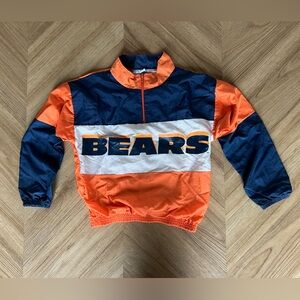 Vintage 1990s Orange and Blue Chicago BEARS youth windbreaker